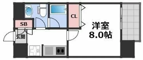 ディオレクレスト東心斎橋【4階】の間取り