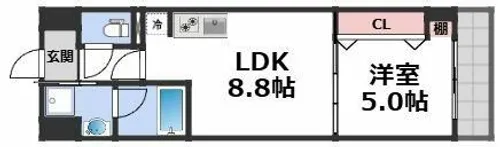 ブラービ南船場【3階】の間取り