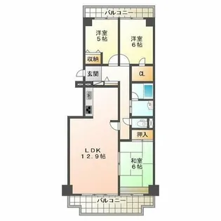 ダイアパレス名谷【2階】の間取り