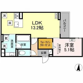 セレスティア高畑【1階】の間取り