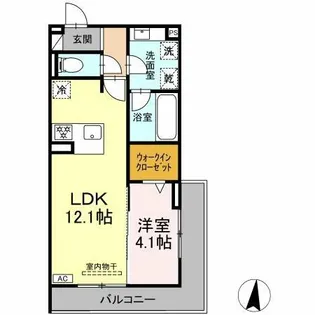 セレスティア高畑【2階】の間取り