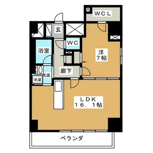 1LDKの間取り画像