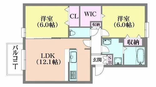 ラ・ヴェール鈴蘭【3階】の間取り