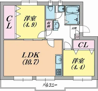 ロイヤルマンション1号棟【3階】の間取り