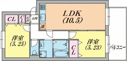ラヴェール北五葉【2階】の間取り