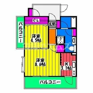 リアンシエルブルー東比恵【4階】の間取り