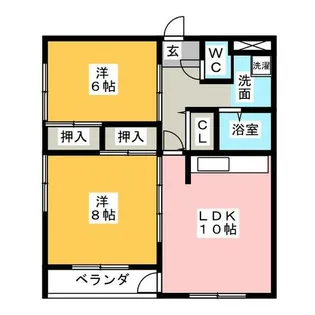 レインボービシュウ【2階】の間取り