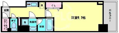 Fortuney大手前【7階】の間取り