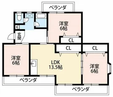 シャトー南【301号室】の間取り