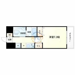 セレッソコートリバーサイドOSAKA【3階】の間取り