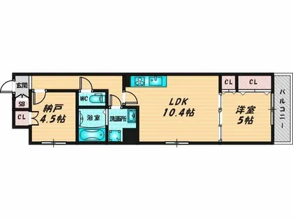 フォレストクリエオーレ枚岡弐番館【2階】の間取り
