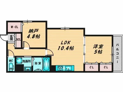 フォレストクリエオーレ枚岡弐番館【2階】の間取り