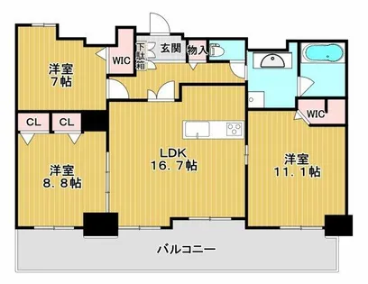 ふぁみーゆ中百舌鳥【13階】の間取り