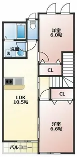 ラブリーわん【2階】の間取り