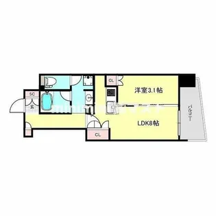 コンフォリア・リヴ本町WESTQ【12階】の間取り