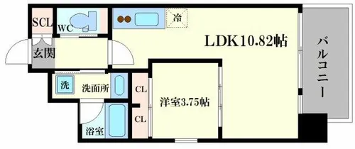 プレジオ難波【1307号室】の間取り
