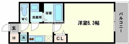 プレサンス四天王寺前夕陽ヶ丘【6階】の間取り
