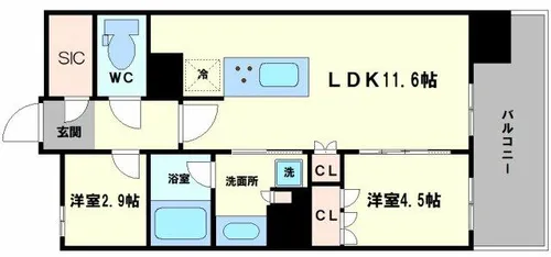 富士林プラザ15番館【8階】の間取り