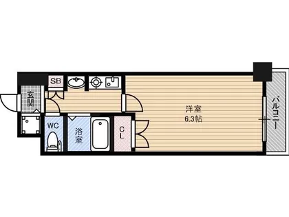 プレサンスセンターコア大阪【3階】の間取り