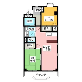 メルベーユ大清水A館【1階】の間取り