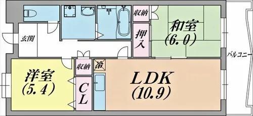 ガーデンコート楠ケ丘【1階】の間取り