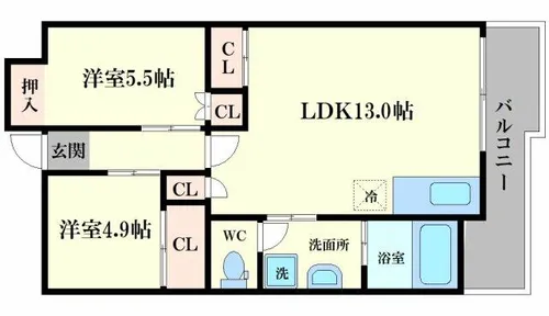 Metrosa朝潮橋【5階】の間取り