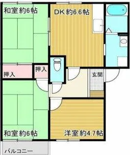 グリーンヴィレッジ南別府【C号室】の間取り
