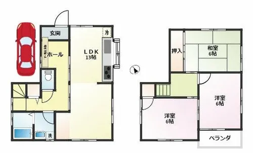 兵庫県明石市二見町西二見【一戸建】の間取り