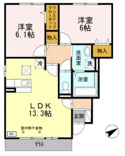 セジュール国分寺【1階】の間取り