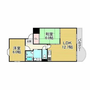 エスポアール西宮北口Ⅱ【1階】の間取り