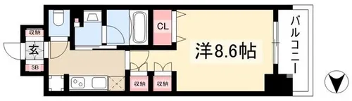 TENAS丸の内【1102号室】の間取り