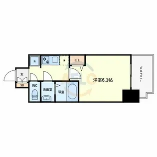 アドバンス大阪ベクエム【6階】の間取り