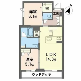 シャーメゾンArtsy【1階】の間取り