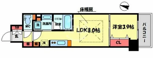 アーバネックス西本町【15階】の間取り
