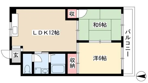 エステートOSM四番【204号室】の間取り