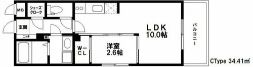 ルーチェ平尾【4階】の間取り