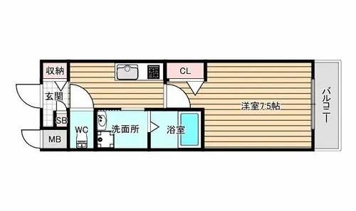 アーバンコート伝法【1階】の間取り