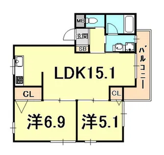 フォレポルト【3階】の間取り
