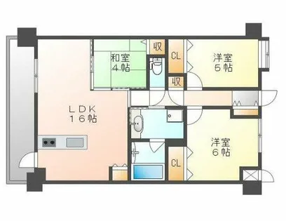 ザ・プレースひびきのウエスト【403号室】の間取り