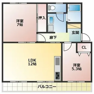 メゾン梨野【302号室】の間取り