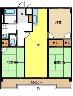 エステート藤薮【1階】の間取り