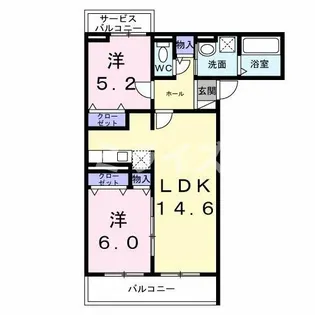 万博ハイステージ【3階】の間取り