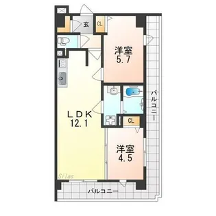 大阪府堺市堺区中之町東3丁【マンション】の間取り