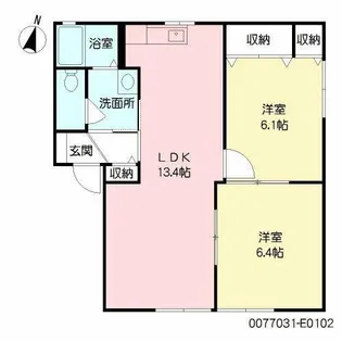 リジェール尾倉パートⅡ E棟【1階】の間取り