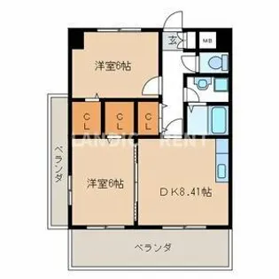 イーストフルハウス【8階】の間取り