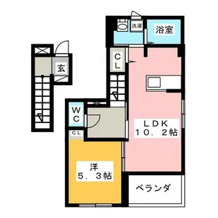 マージーサイド B棟【2階】の間取り