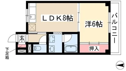 第39オーシャンハイツ【503号室】の間取り