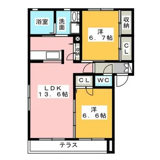 サンシャイン(平和町)【2階】の間取り