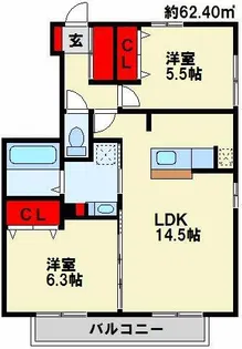 ウィットコート尾倉 A棟【1階】の間取り