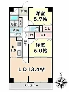 ハーモニアス桜本町【2階】の間取り